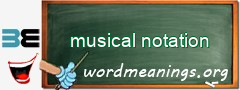 WordMeaning blackboard for musical notation